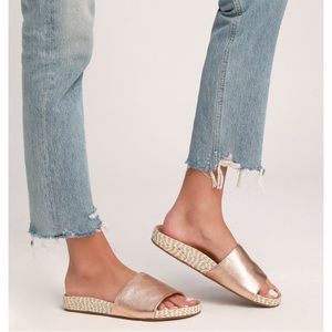 Splendid rose gold espadrille slides from Anthro!